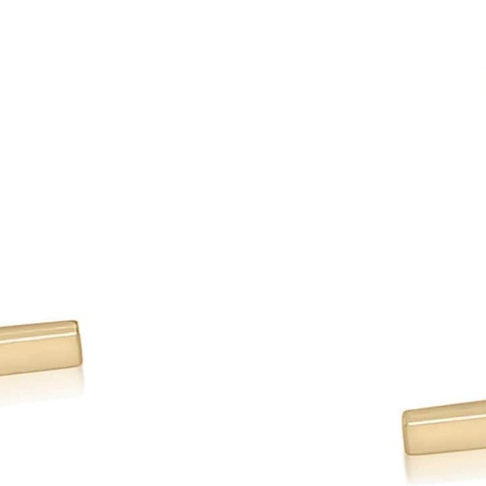 14k Gold Tiny Line Bar Stud Earrings Hypoallergenic Minimalist Jewelry